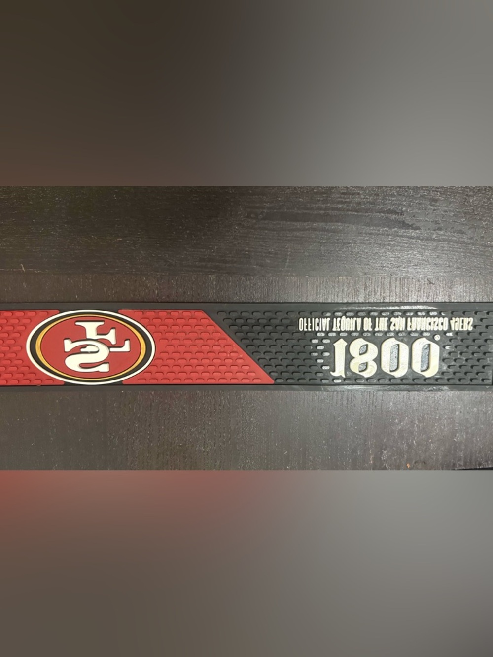SF 49ers 1800 Tequila Bar Mat NFL Man Cave Decor Rubber Spill Mat